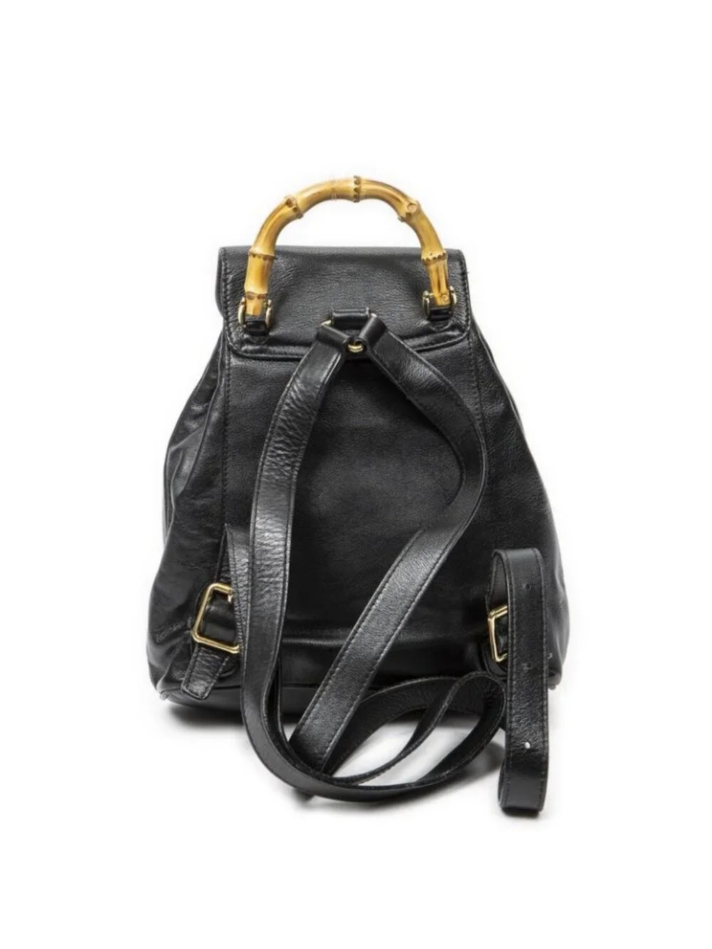 Gucci Mini Bamboo Backpack Black Greinca Lambskin Leather - Picture 5 of 10